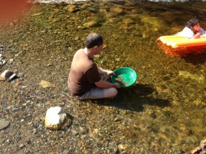 Paul panning for gold