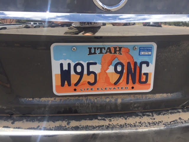 Arches license plate