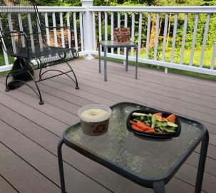 Cleanse veggies on the deck